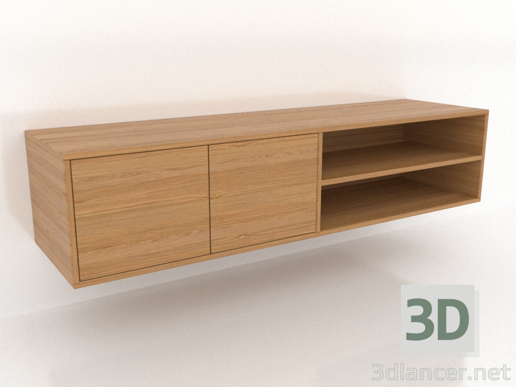 3d model Mueble TV 1 1500x400 mm (roble natural) - vista previa