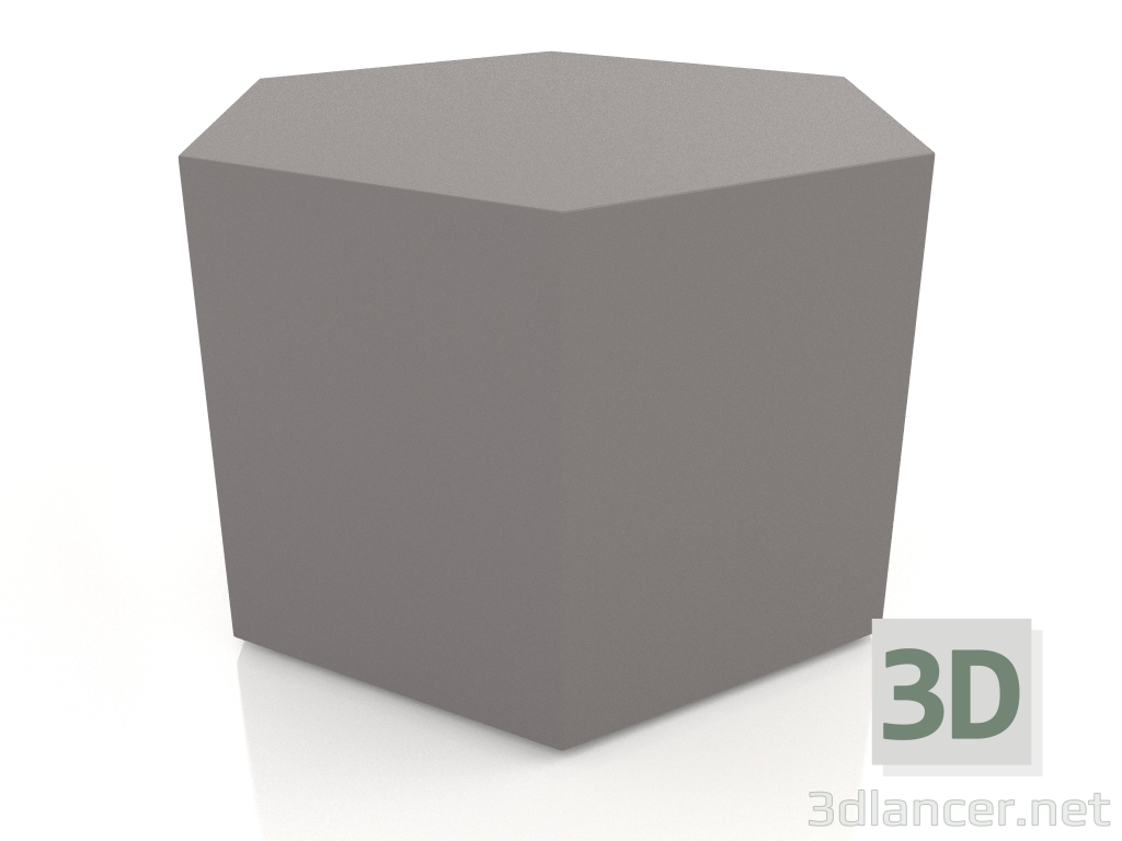 Modelo 3d Mesa lateral com acabamento em laca cinza-bege fosca (60x52x40 cm) - preview