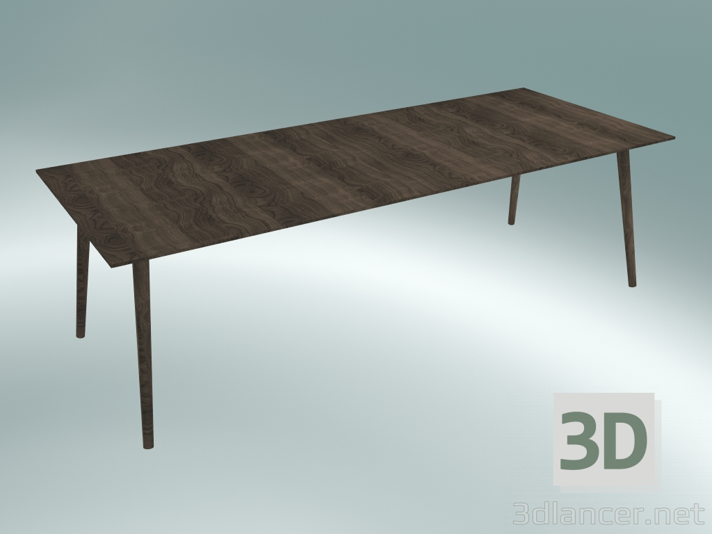 modello 3D Tavolo da pranzo In Between (SK6, 250x100cm H 74cm, rovere laccato affumicato) - anteprima