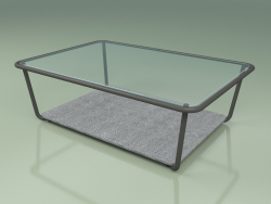 Table basse 002 (Verre nervuré, Metal Smoke, Luna Stone)