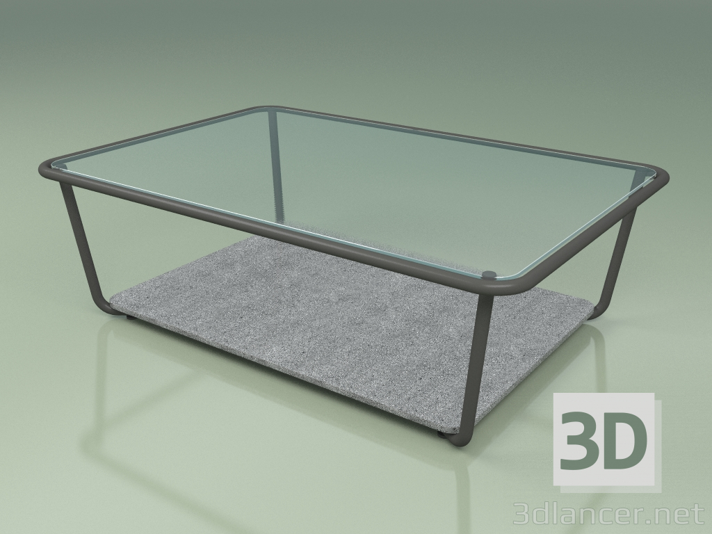 3d model Mesa de centro 002 (Vidrio acanalado, Metal Ahumado, Piedra Luna) - vista previa