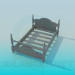 3d model Wooden bed in the old style - preview