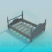 3d model Wooden bed in the old style - preview