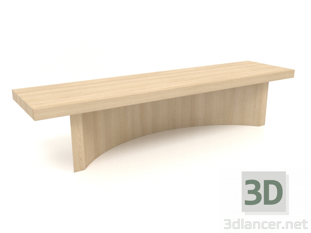 modello 3D Panca BK (1600x400x350, legno bianco) - anteprima