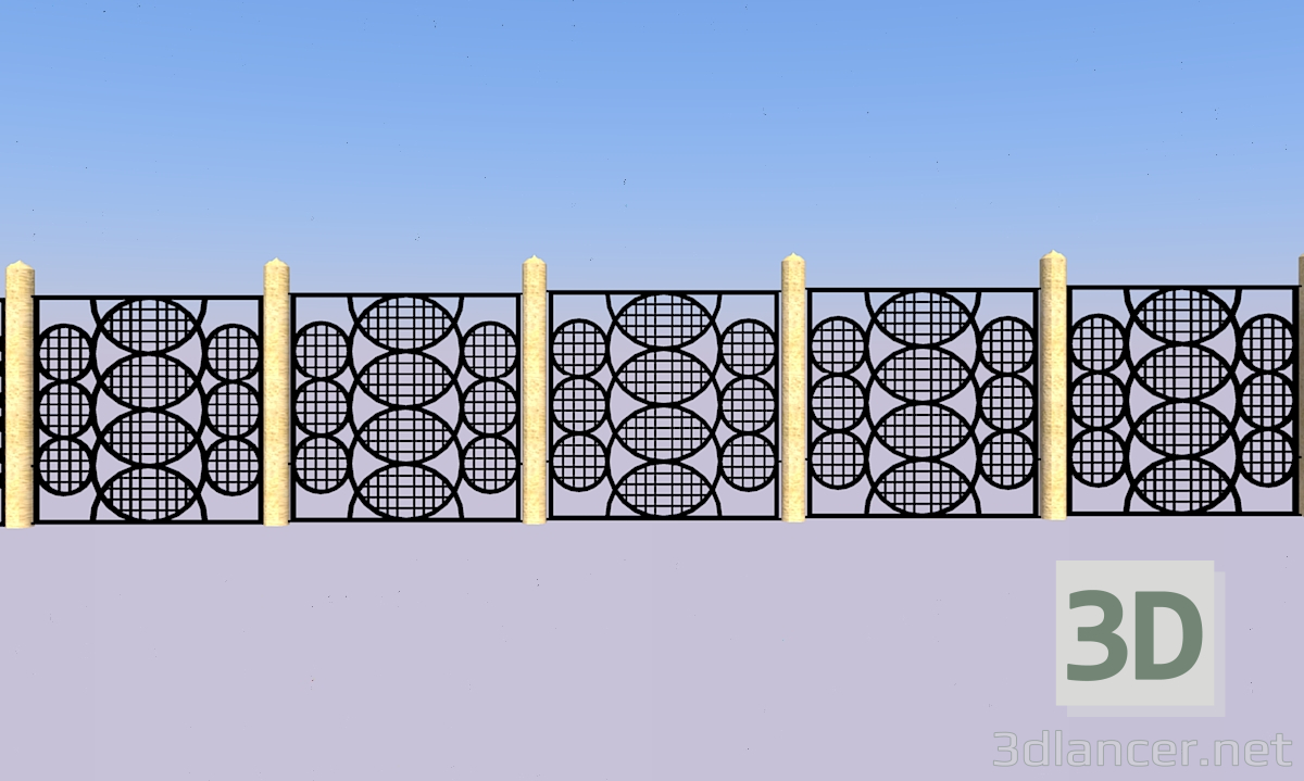 modèle 3D Clôture - preview