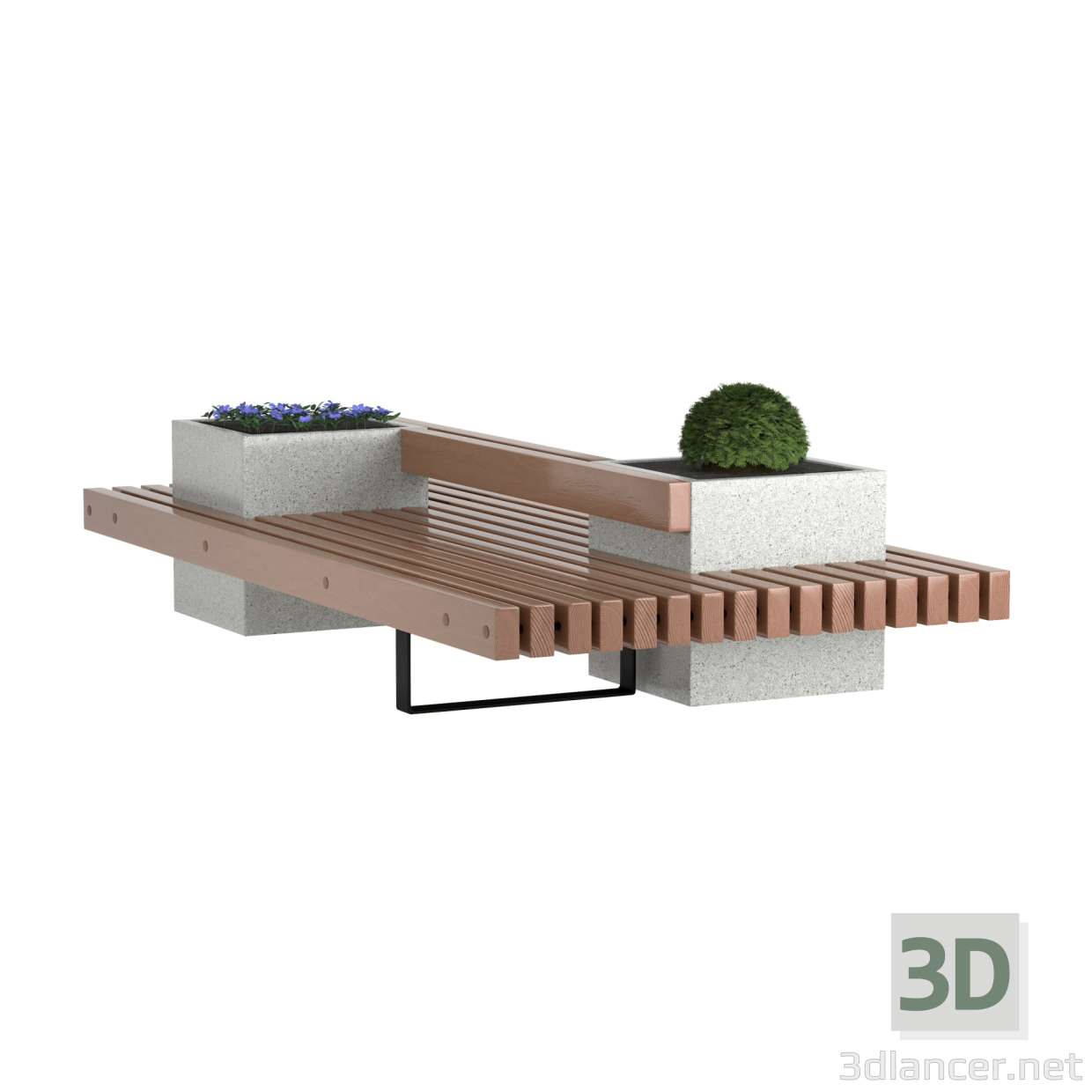 modèle 3D de Vases et banc acheter - rendu