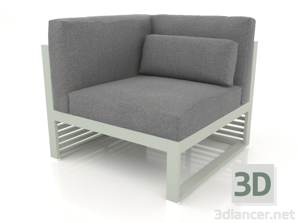 modèle 3D Canapé modulable, section 6 gauche, dossier haut (Gris ciment) - preview