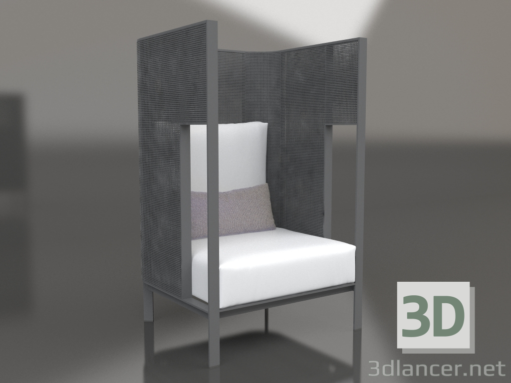 modèle 3D Méridienne cocon (Anthracite) - preview