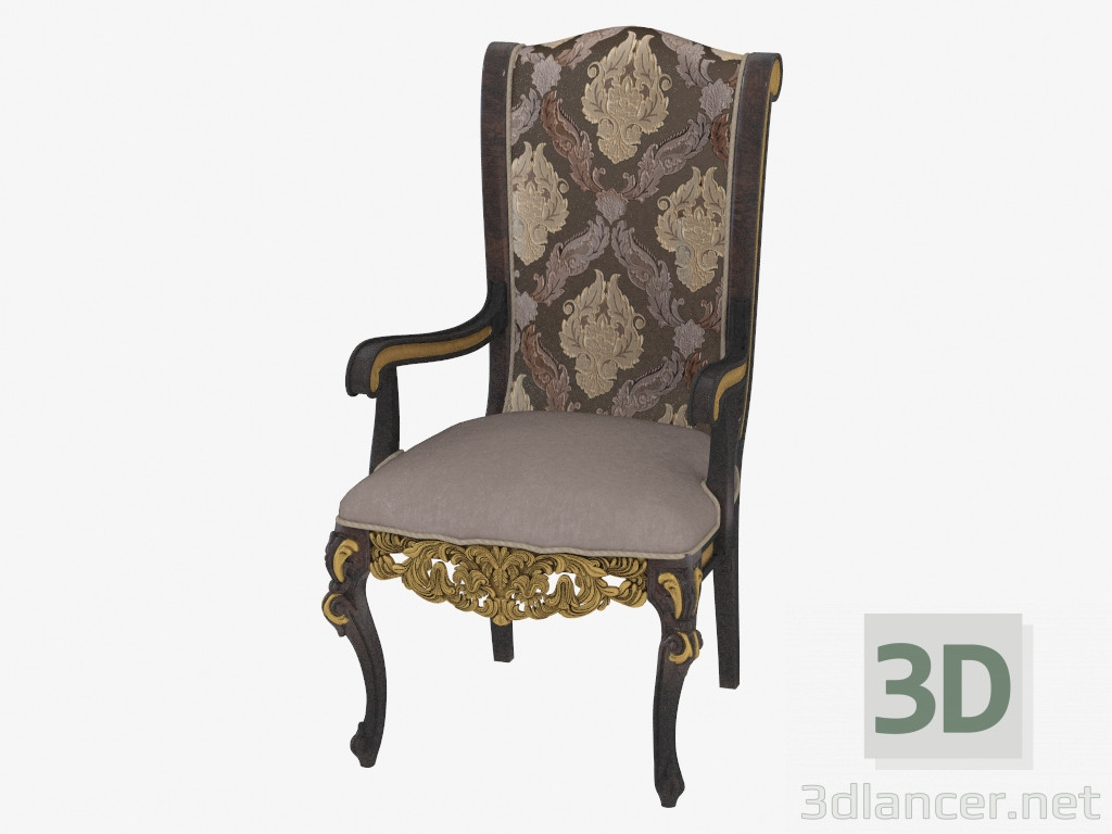 Modelo 3d Cadeira com braços em estilo clássico ar1509 - preview