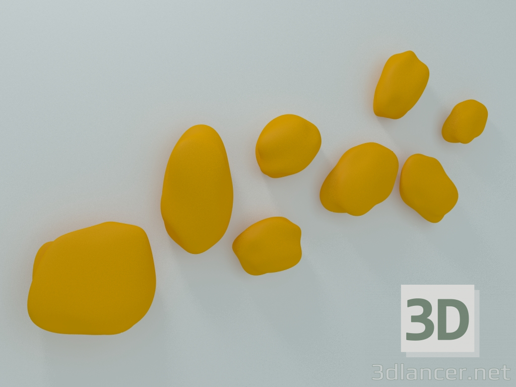 3d модель Настінний декор Stone Color (RAL 1003) – превью