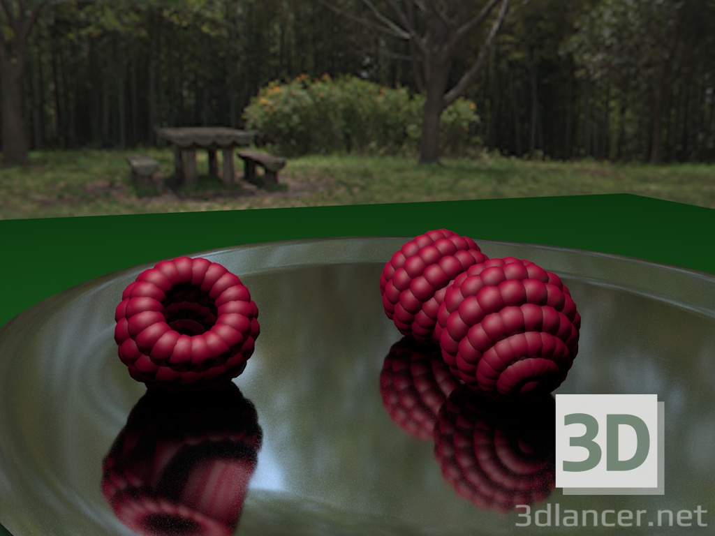 modello 3D di lampone comprare - rendering