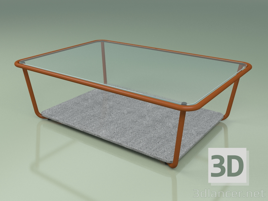 Modelo 3d Mesa de centro 002 (vidro canelado, metal enferrujado, pedra de lua) - preview