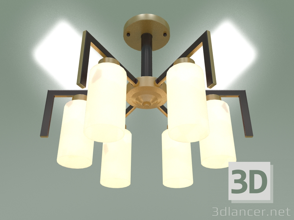 modello 3D Lampadario a soffitto Palio 70126-6 (nero) - anteprima