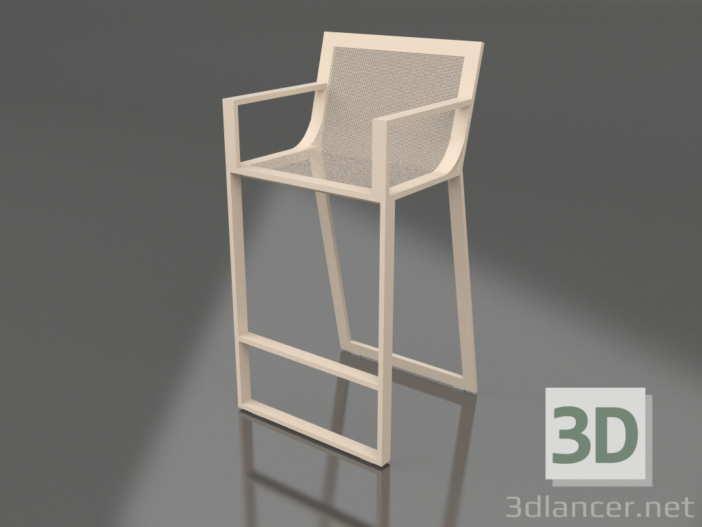 3d model High stool with a high back and armrests (Sand) - preview