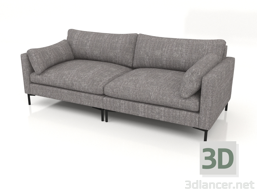 3d model Sofá 3 plazas Summer (Antracita) - vista previa