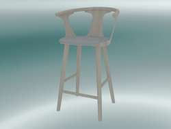 Silla de bar en el medio (SK8, H 92cm, 58x54cm, roble aceitado blanco, Fiord 251)