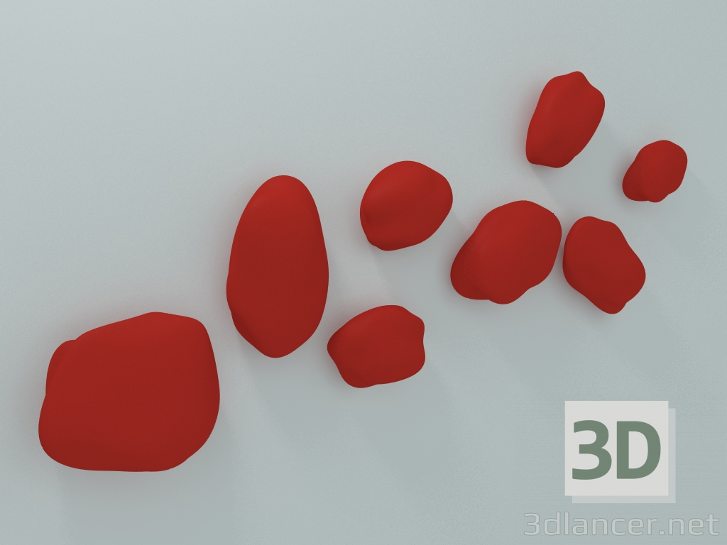 3d model Decoración de pared Stone Color (RAL 3028) - vista previa