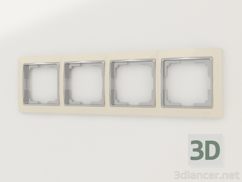 3D Modell Rahmen für 4 Pfosten Snabb (Elfenbein-Chrom) - Vorschau