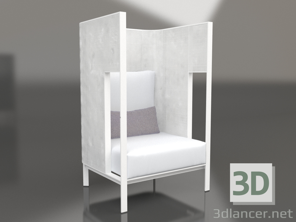 3D modeli Şezlong kozası (Beyaz) - önizleme