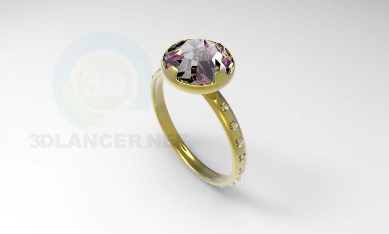 3D Modell Ring mit Stein 2 - Vorschau