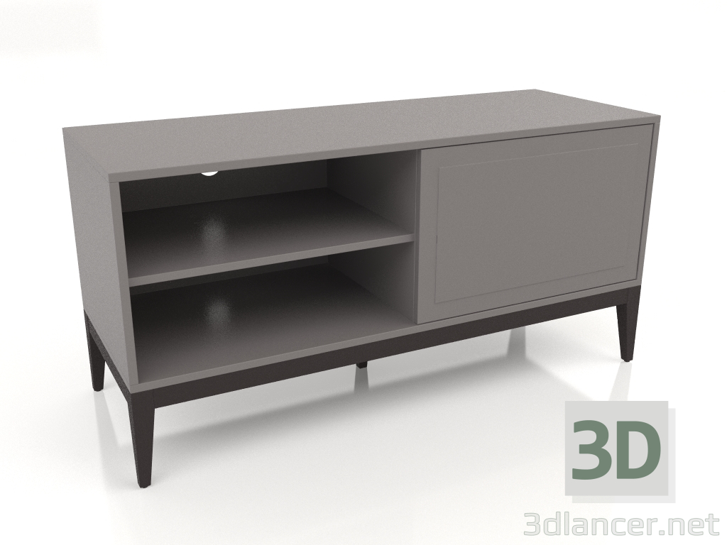 modello 3D Mobile porta TV, finitura noce impiallacciato W, laccato grigio-beige opaco (120x45x60 cm) - anteprima