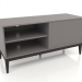 modello 3D Mobile porta TV, finitura noce impiallacciato W, laccato grigio-beige opaco (120x45x60 cm) - anteprima