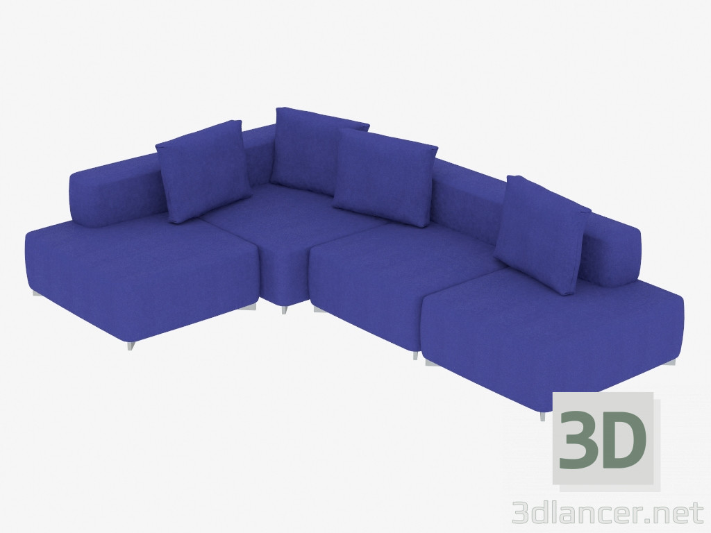 3d model sofá de la esquina modular - vista previa