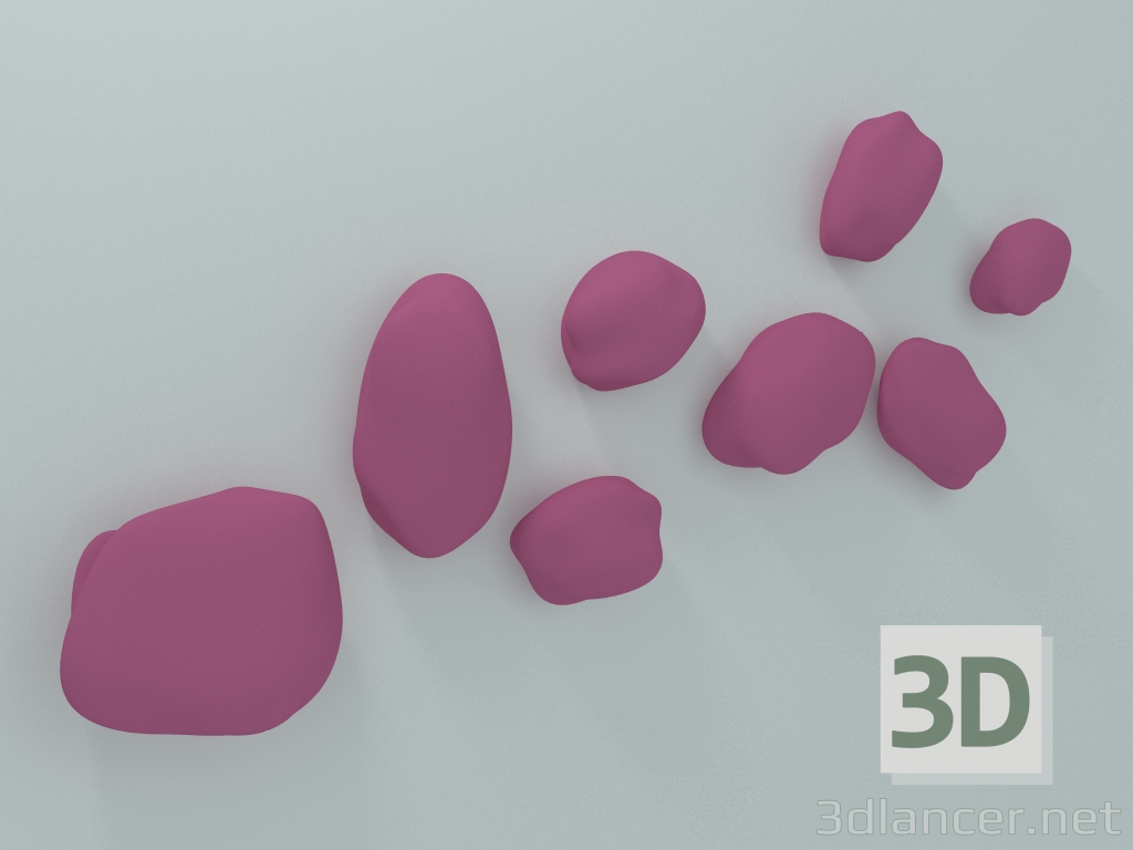 3d модель Настенный декор Stone Color (RAL 4003) – превью