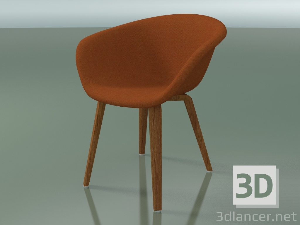 3d model Sillón 4233 (4 patas de madera, tapizado, efecto teca) - vista previa