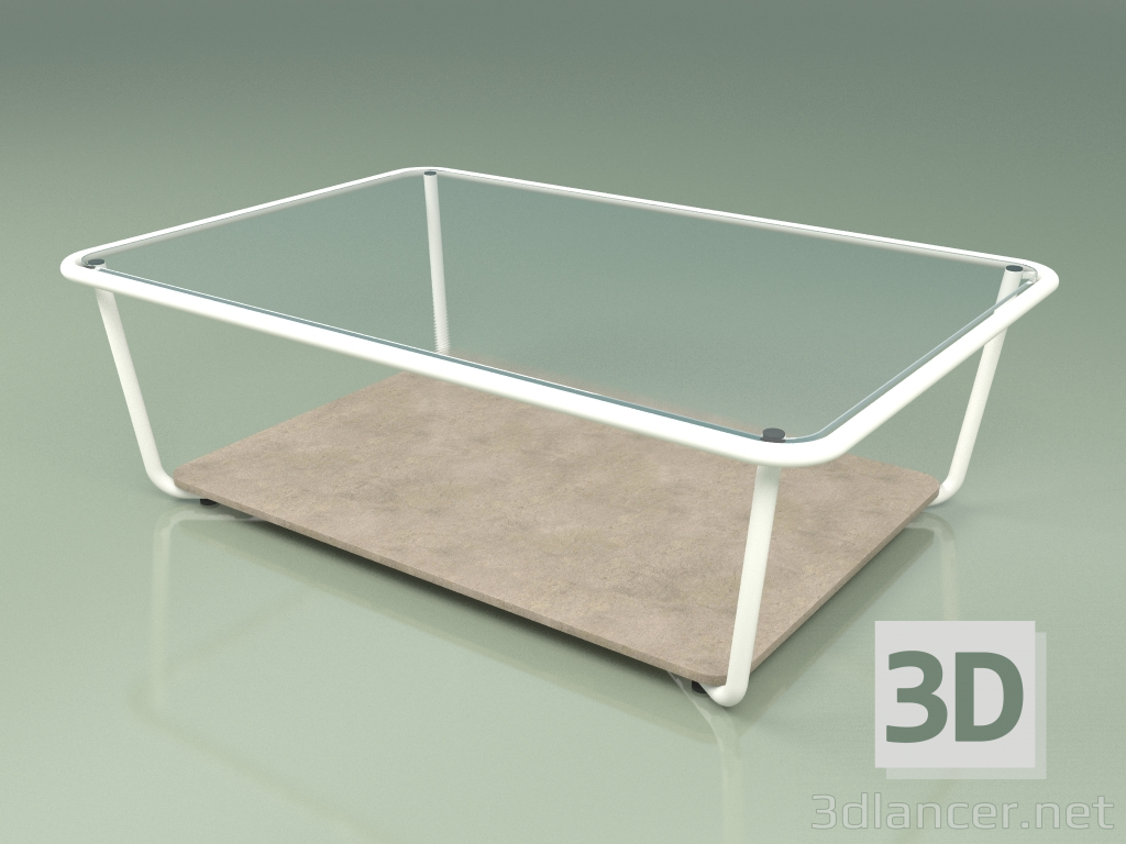 3d model Mesa de centro 002 (Vidrio acanalado, Leche metálica, Piedra Farsena) - vista previa