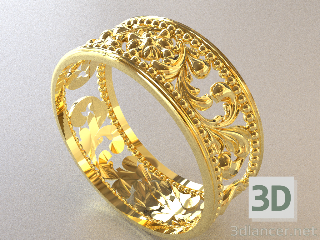 modèle 3D de bague avec ornement acheter - rendu