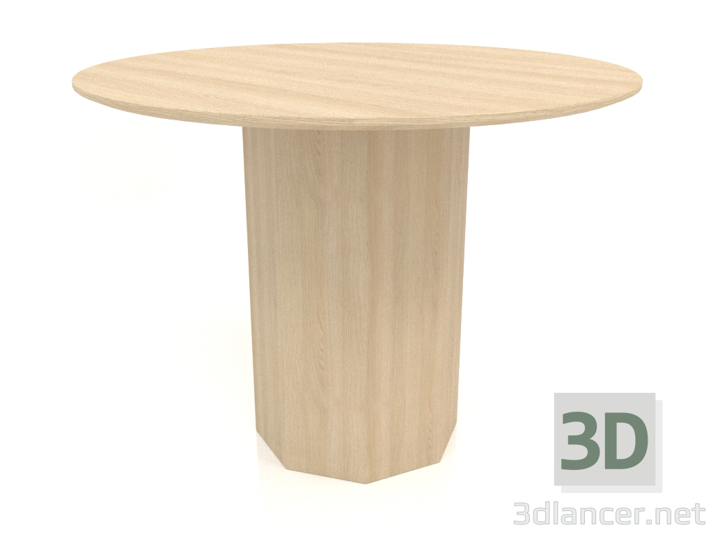 Modelo 3d Mesa de jantar DT 11 (D=1000х750, madeira branca) - preview