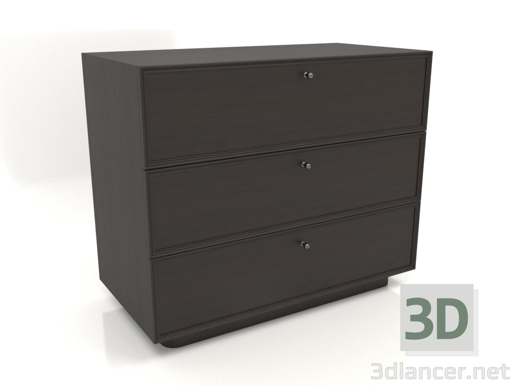 Modelo 3d Cômoda TM 15 (1001х505х834, madeira marrom escuro) - preview