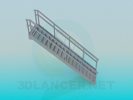 3d model Metal staircase - preview