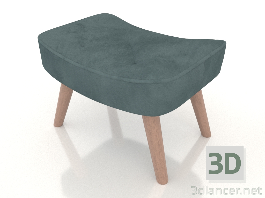 3d model Hygge otomano (turquesa oscuro) - vista previa