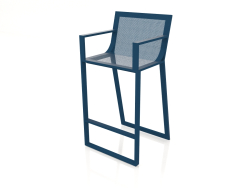 Tabouret haut avec dossier haut et accoudoirs (Gris bleu)