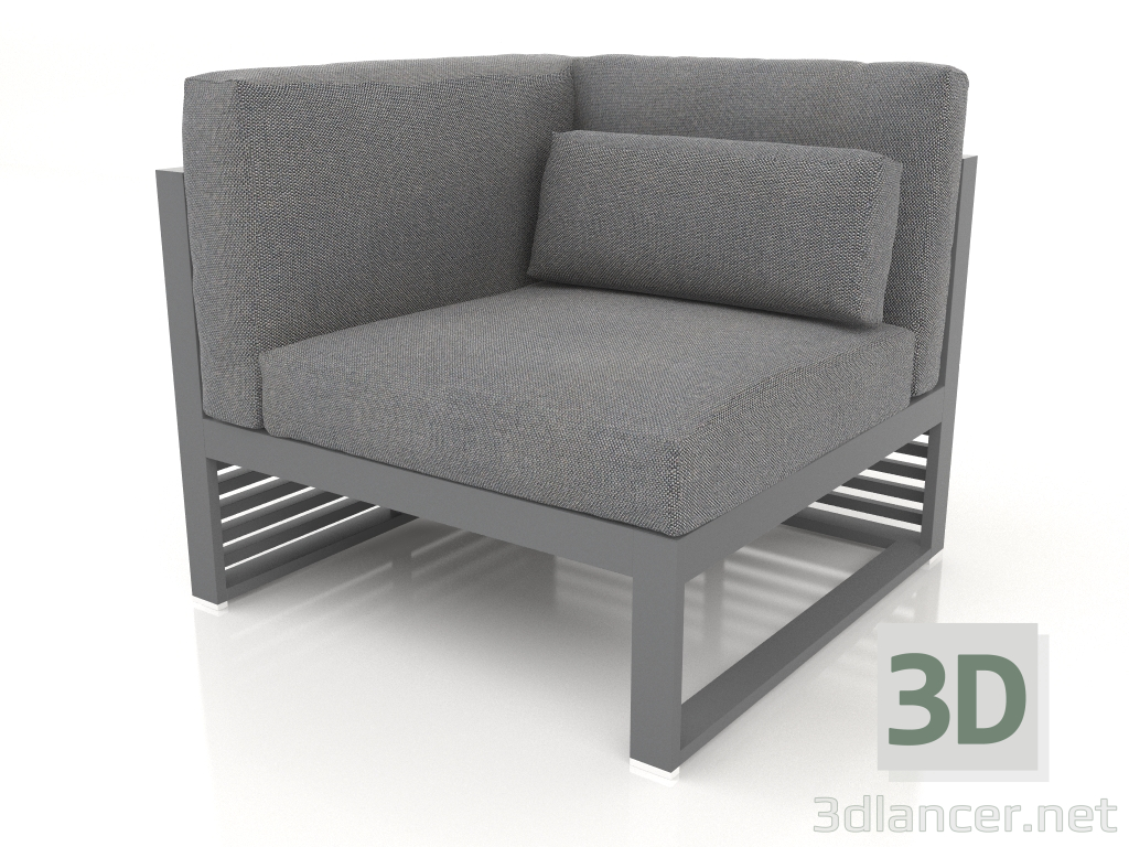 3d model Modular sofa, section 6 left, high back (Anthracite) - preview