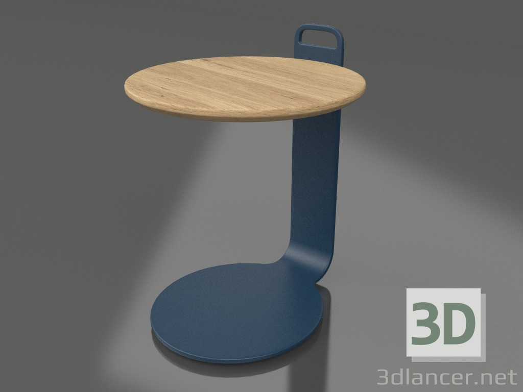 3d model Coffee table Ø36 (Grey blue, Iroko wood) - preview