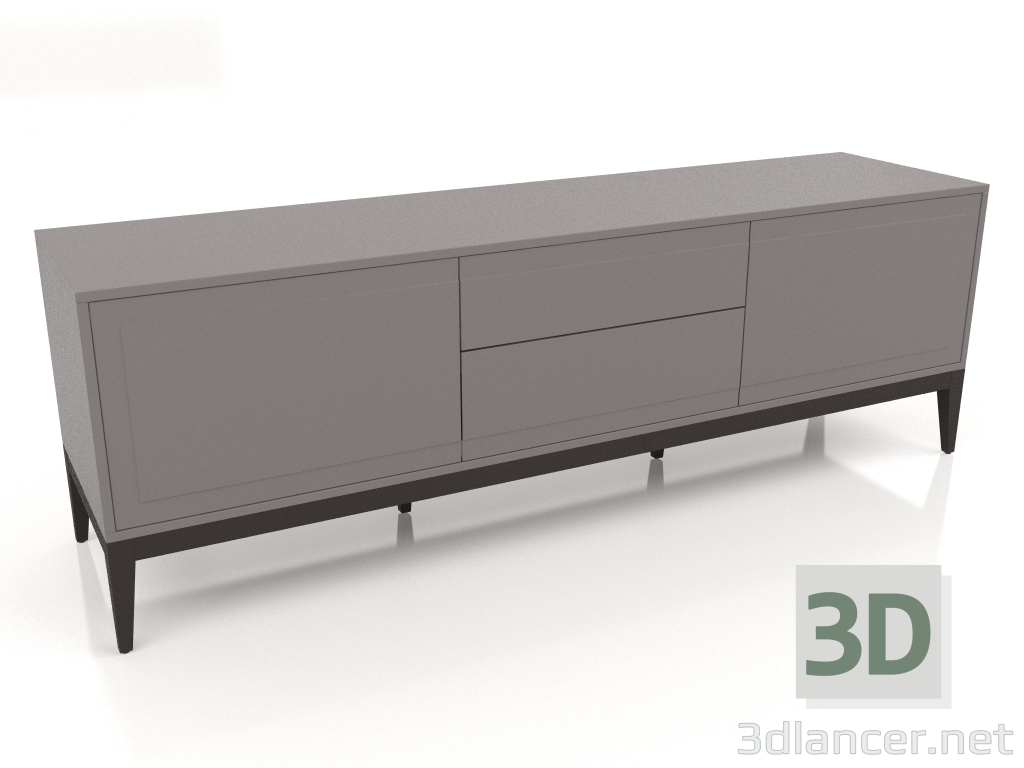 modèle 3D Meuble TV, placage noyer finition W, laque gris-beige mate (180x45x60 cm) - preview