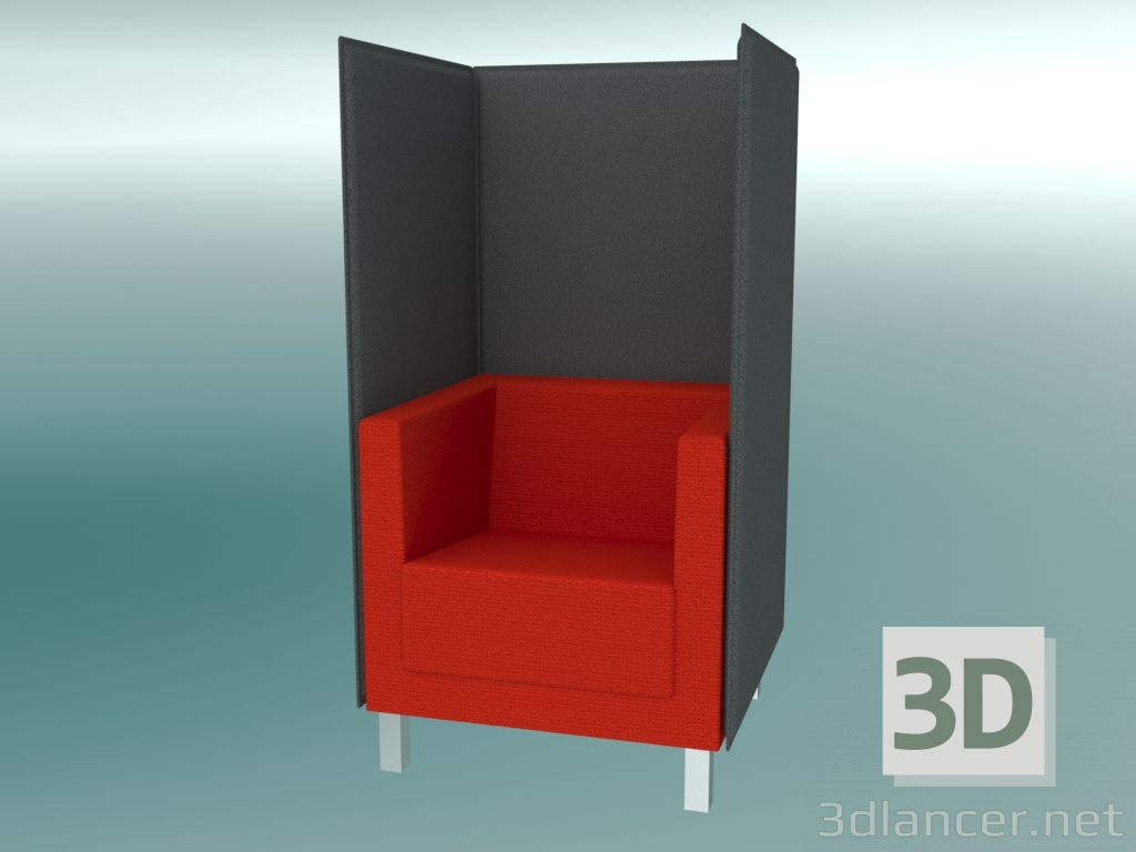 modèle 3D Fauteuil avec séparateur, sur pieds (VL1 HW) - preview