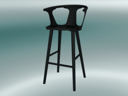 Silla de bar en el medio (SK9, H 102cm, 58x54cm, roble lacado negro)