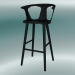 modèle 3D Tabouret de bar In Between (SK9, H 102cm, 58x54cm, Chêne laqué noir) - preview