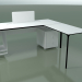 modèle 3D Table de bureau 0815 + 0816 droite (H 74 - 79x180 cm, équipée, laminé Fenix F01, V39) - preview