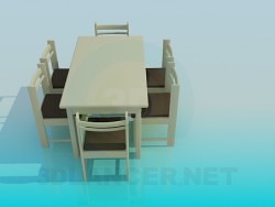 Table et chaises pour 6 personnes