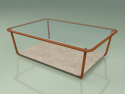 Table basse 002 (Verre Côtelé, Rouille Métallique, Pierre Farsena)