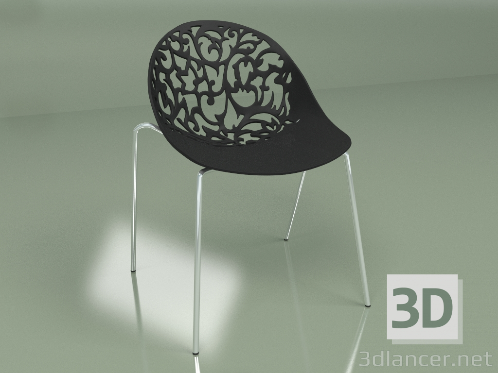 modèle 3D Chaise Aurora 1 (noir) - preview