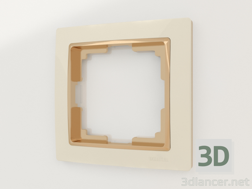 Modelo 3d Moldura para 1 poste Snabb (marfim-ouro) - preview