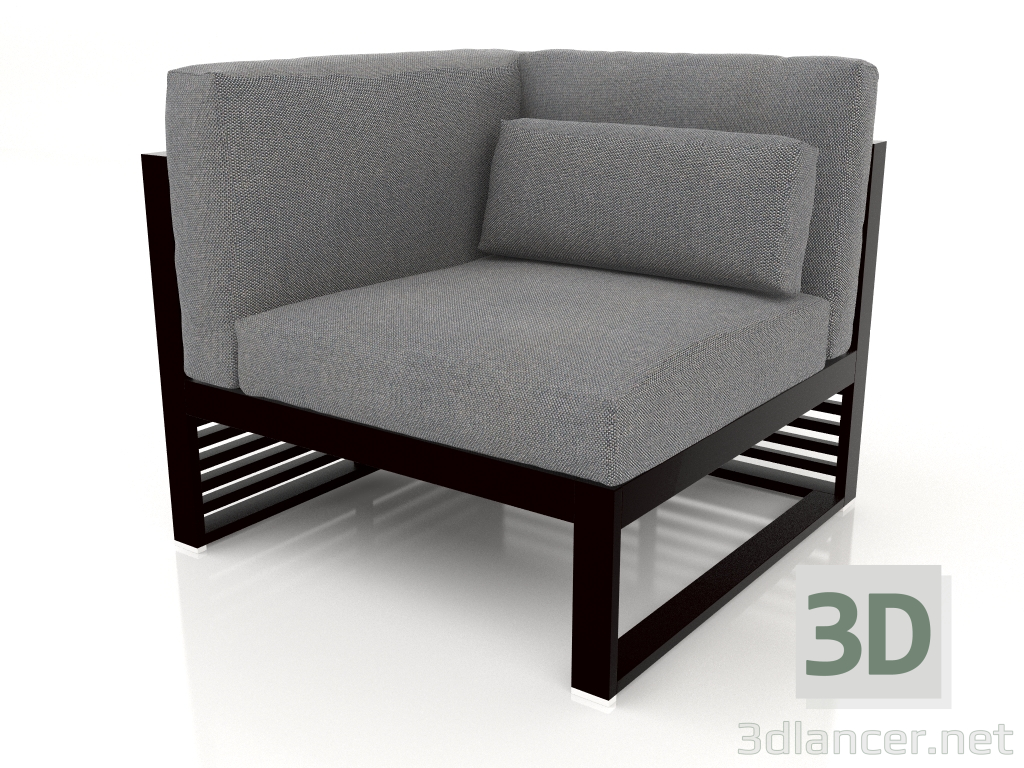 3d model Modular sofa, section 6 left, high back (Black) - preview