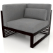 3d model Modular sofa, section 6 left, high back (Black) - preview