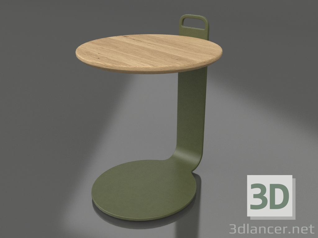 3d model Coffee table Ø36 (Olive green, Iroko wood) - preview